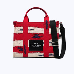 Marc Jacobs The Americana Medium Tote Bag Red Denim Multi