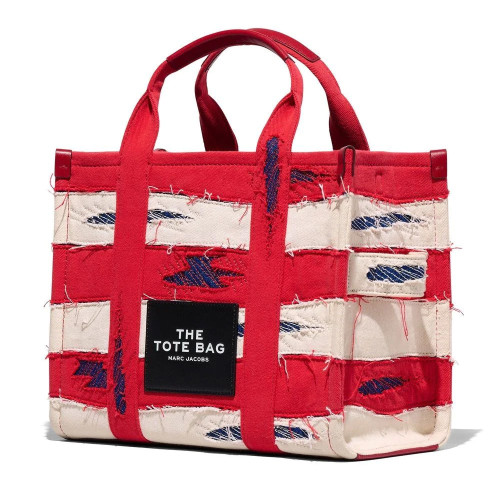 Marc Jacobs The Americana Medium Tote Bag Red Denim Multi
