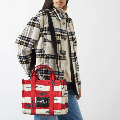 Marc Jacobs The Americana Medium Tote Bag Red Denim Multi