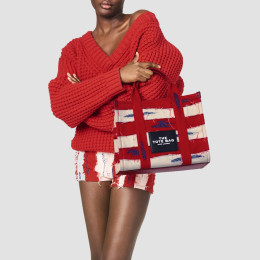 Marc Jacobs The Americana Medium Tote Bag Red Denim Multi