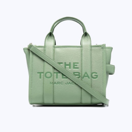 Marc Jacobs The Leather Small Tote Bag Aspen Green Cement