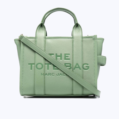 Marc Jacobs The Leather Medium Tote Bag Aspen Green Cement