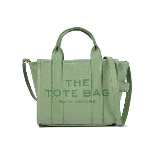 Marc Jacobs The Leather Medium Tote Bag Aspen Green Cement