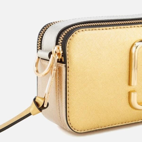 Marc Jacobs Metallic Snapshot Bag Gold