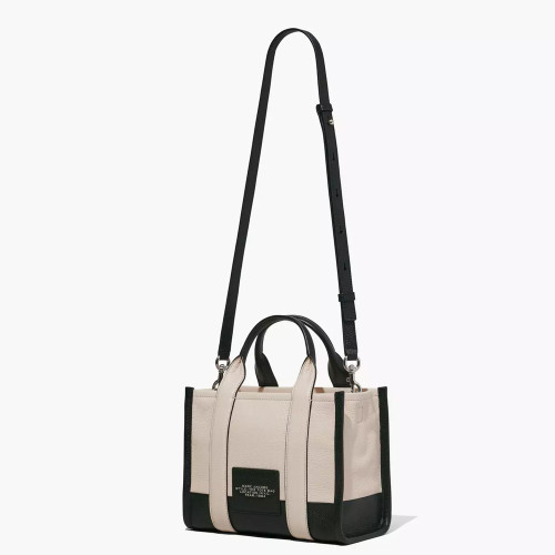 Marc Jacobs The Leather Colorblock Small Tote Bag Ivory Multi