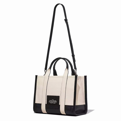 Marc Jacobs The Leather Colorblock Medium Tote Bag Ivory Multi