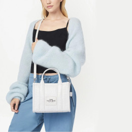 Marc Jacobs The Small Croc-Embossed Tote Bag White