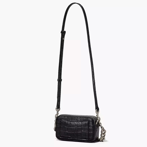 Marc Jacobs The Croc-Embossed Snapshot Black