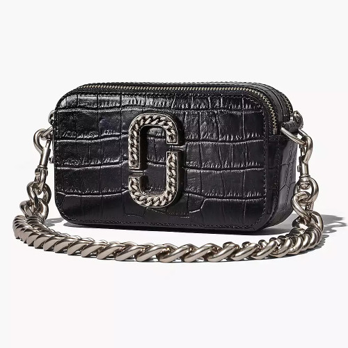 Marc Jacobs The Croc-Embossed Snapshot Black