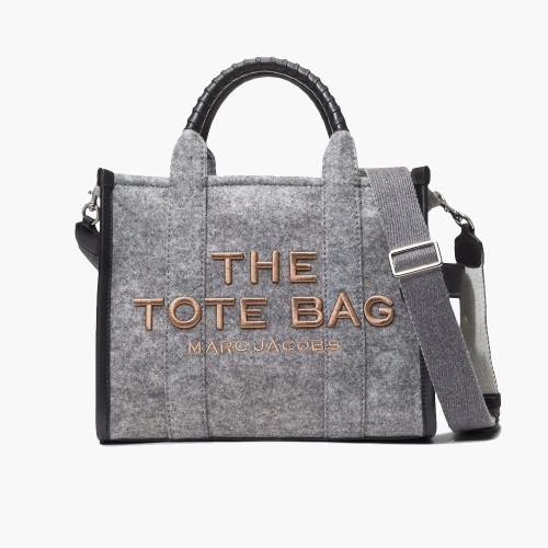 Marc Jacobs The Felt Flannel Medium Tote Bag Heather Grey