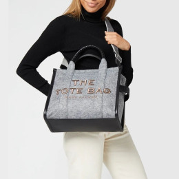 Marc Jacobs The Felt Flannel Medium Tote Bag Heather Grey