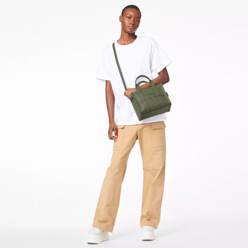 Marc Jacobs The Leather Small Tote Bag Bronze Green