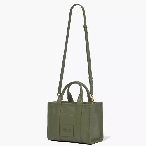 Marc Jacobs The Leather Small Tote Bag Bronze Green