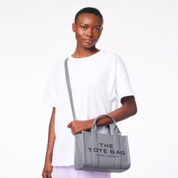 Marc Jacobs The Leather Small Tote Bag Wolf Grey