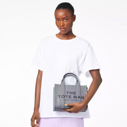 Marc Jacobs The Leather Small Tote Bag Wolf Grey