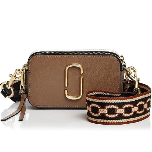 Marc Jacobs Snapshot Chain Print Strap Color Block Leather Camera Bag