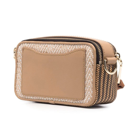 Marc Jacobs The Mixed Media Snapshot Crossbody Bag Beige