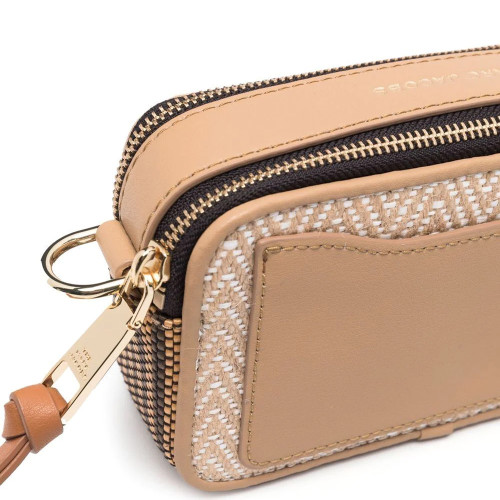 Marc Jacobs The Mixed Media Snapshot Crossbody Bag Beige