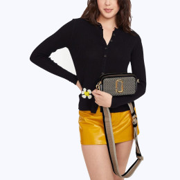 Marc Jacobs The Mixed Media Snapshot Crossbody Bag Black