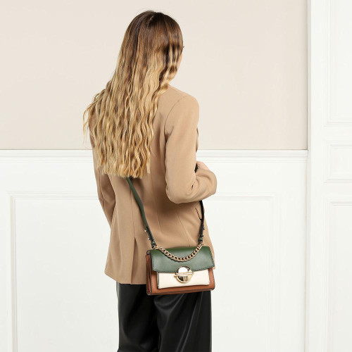 Marc Jacobs The Tuck Lock Crossbody Bag Dark Green Multi