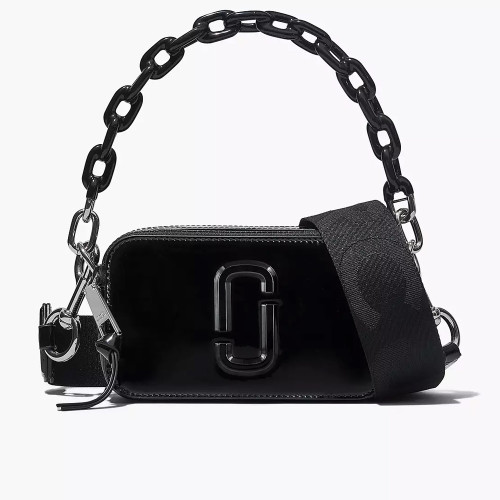 Marc Jacobs The Patent Leather Snapshot Black
