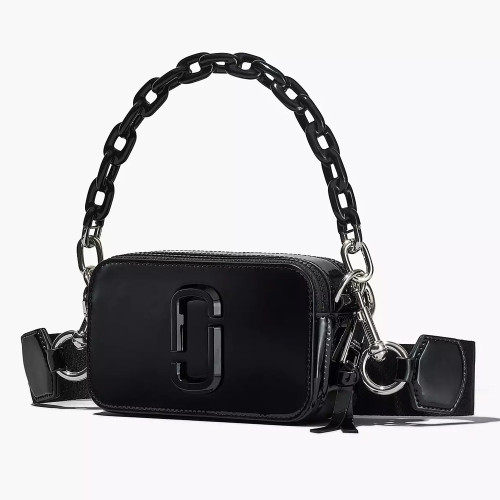 Marc Jacobs The Patent Leather Snapshot Black