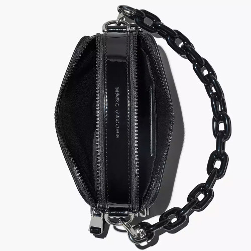 Marc Jacobs The Patent Leather Snapshot Black