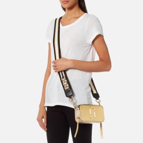 Marc Jacobs Metallic Snapshot Bag Gold
