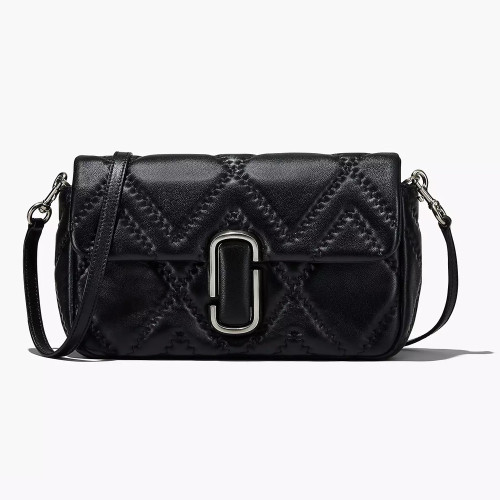 The Quilted Leather J Marc Large Shoulder Bag Black