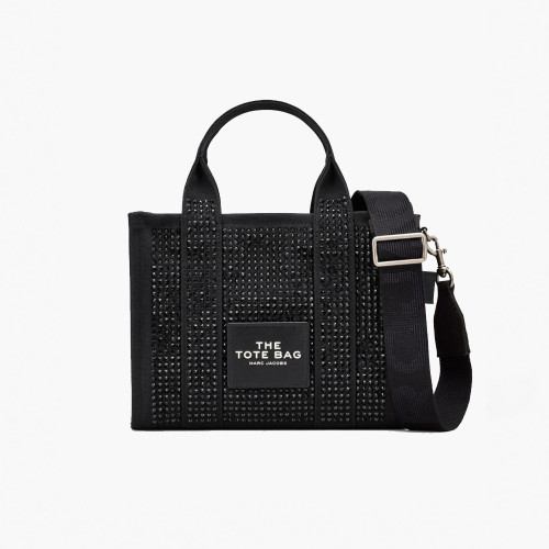Marc Jacobs The Crystal Canvas Small Tote Bag Black Crystal