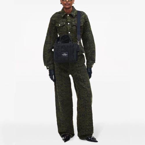 Marc Jacobs The Crystal Canvas Small Tote Bag Black Crystal