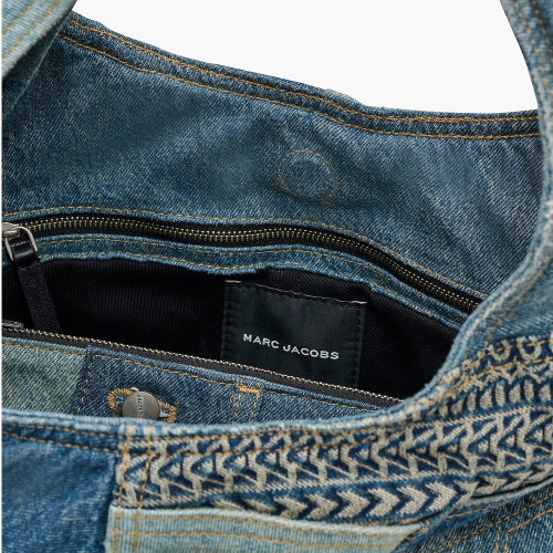 Marc Jacobs The Deconstructed Denim Sack Bag Indigo Multi