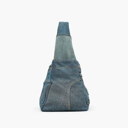 Marc Jacobs The Deconstructed Denim Sack Bag Indigo Multi