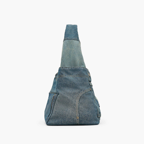 Marc Jacobs The Deconstructed Denim Sack Bag Indigo Multi