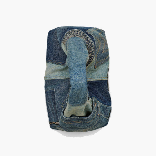 Marc Jacobs The Deconstructed Denim Sack Bag Indigo Multi