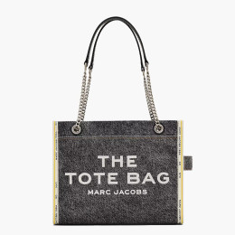 Marc Jacobs The Denim Chain Medium Tote Bag Black Wash