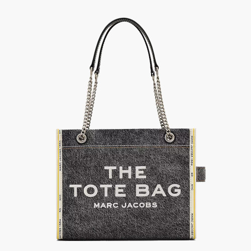 Marc Jacobs The Denim Chain Medium Tote Bag Black Wash