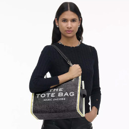 Marc Jacobs The Denim Chain Medium Tote Bag Black Wash