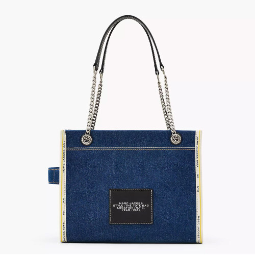 Marc Jacobs The Denim Chain Medium Tote Bag Dark Wash