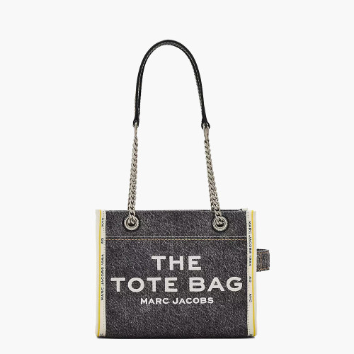 Marc Jacobs The Denim Chain Small Tote Bag Black Wash