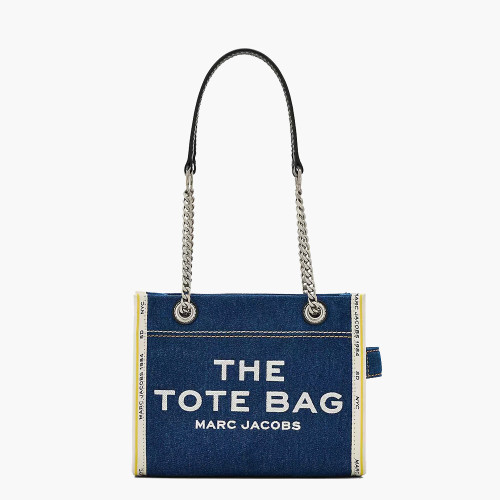 Marc Jacobs The Denim Chain Small Tote Bag Dark Wash