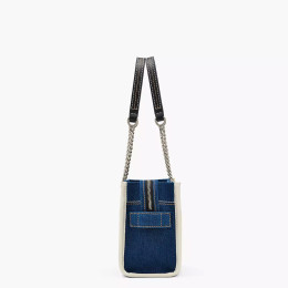 Marc Jacobs The Denim Chain Small Tote Bag Dark Wash