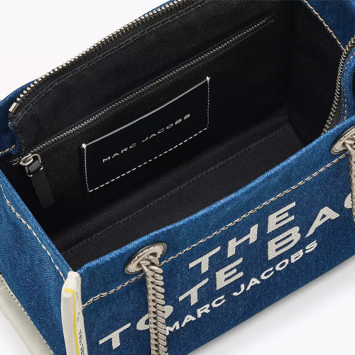 Marc Jacobs The Denim Chain Small Tote Bag Dark Wash