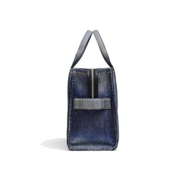 Marc Jacobs The Denim-Printed Leather Medium Tote Bag
