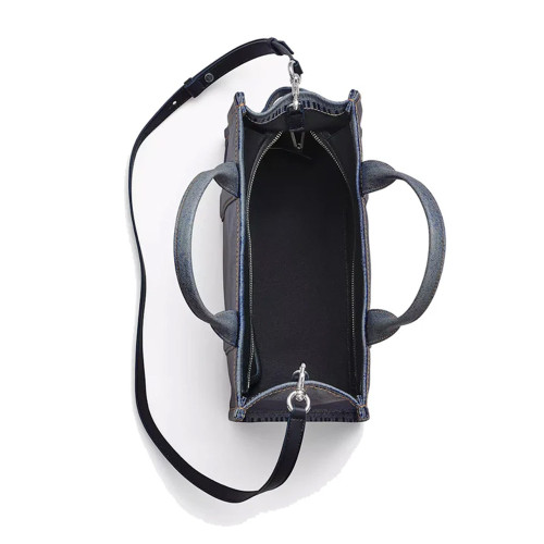 Marc Jacobs The Denim-Printed Leather Medium Tote Bag