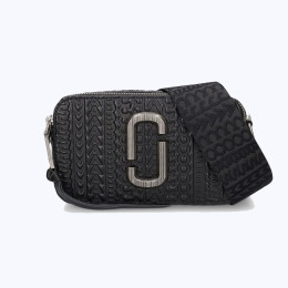 Marc Jacobs The Dtm Monogram Leather Snapshot Black