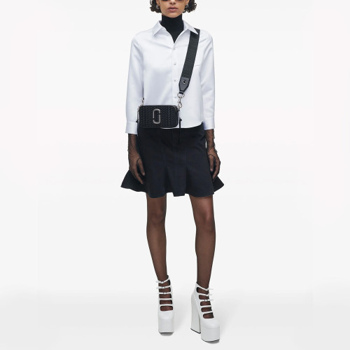 Marc Jacobs The Dtm Monogram Leather Snapshot Black