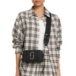Marc Jacobs The Dtm Monogram Leather Snapshot Black