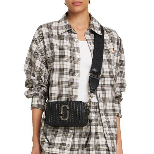 Marc Jacobs The Dtm Monogram Leather Snapshot Black