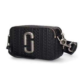 Marc Jacobs The Dtm Monogram Leather Snapshot Black